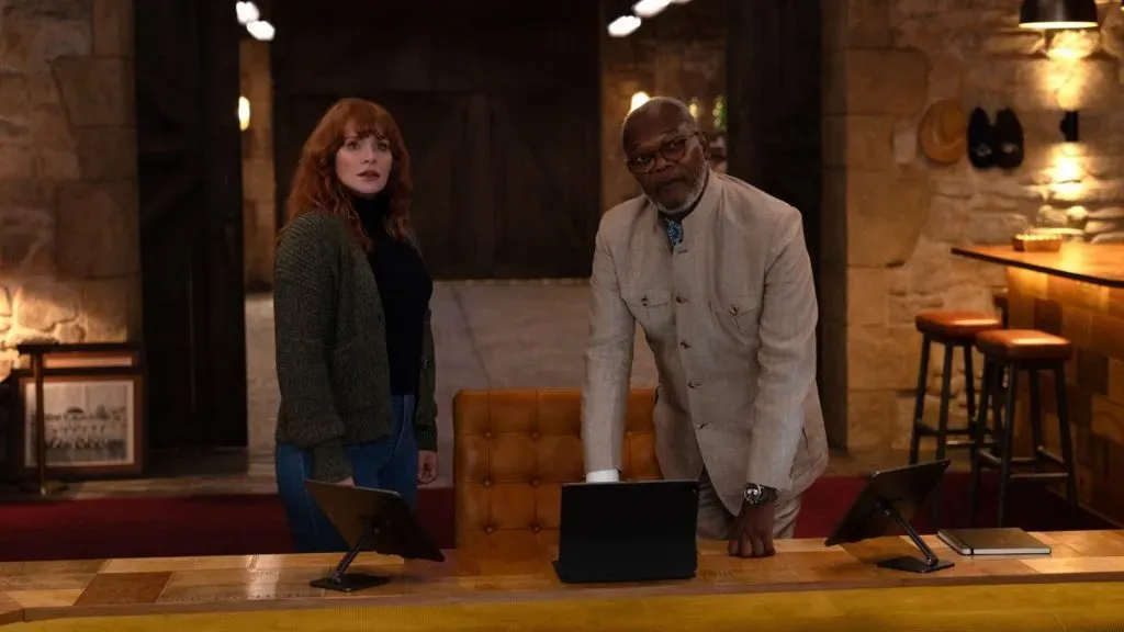 Samuel L. Jackson and Bryce Dallas Howard in Argylle. (Source: IMDb)