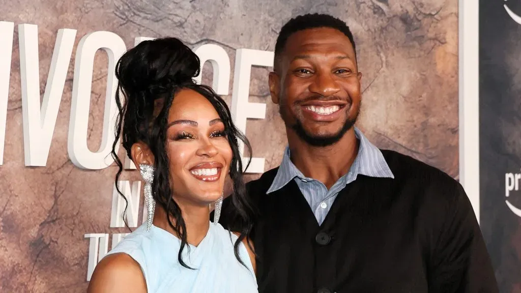 Meagan Good and Jonathan Majors attend Tyler Perry’s “Divorce In The Black” New York Premiere at Regal Times Square on July 08, 2024 in New York City. (Source: Dia Dipasupil/Getty Images)