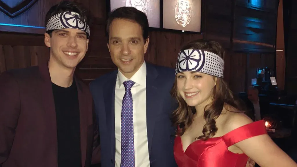 Bret Pierce, Ralph Macchio and Mary Mouser in 2018. (Source: @imbrettpierce)