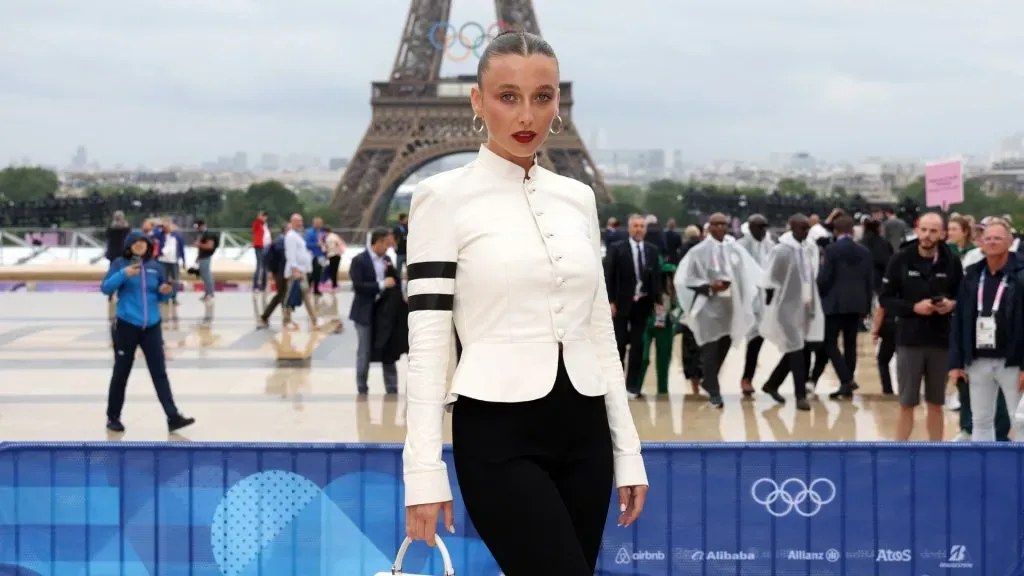 Emma Chamberlain attends the red carpet ahead of the opening ceremony of the Olympic Games Paris 2024. (Source: Matthew Stockman/Getty Images)