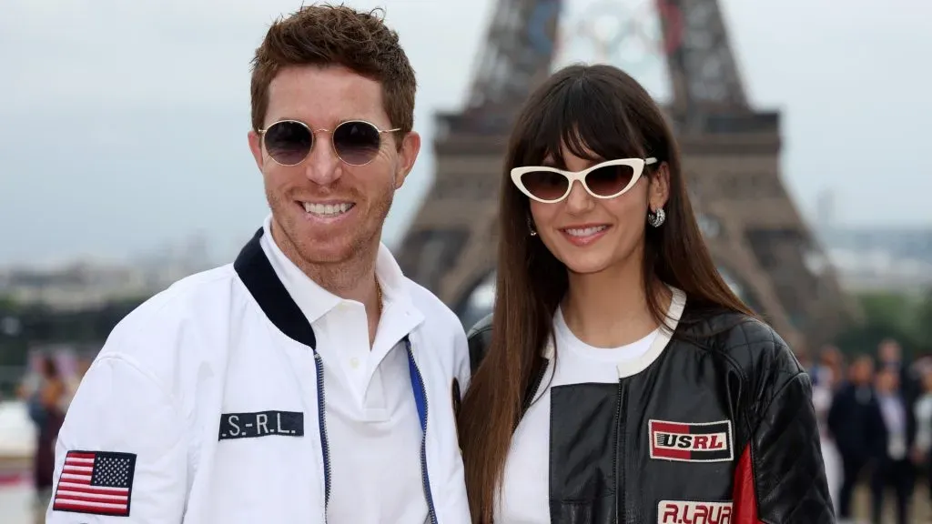 Shaun White and Nina Dobrev attend the red carpet ahead of the opening ceremony of the Olympic Games Paris. (Source: Matthew Stockman/Getty Images)