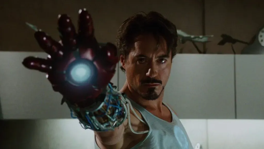 Robert Downey Jr. as Tony Stark in Iron Man. (Source: IMDb)