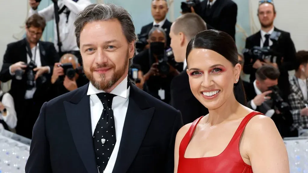 James McAvoy and Lisa Liberati attend The 2023 Met Gala Celebrating “Karl Lagerfeld: A Line Of Beauty”. (Source: Mike Coppola/Getty Images)