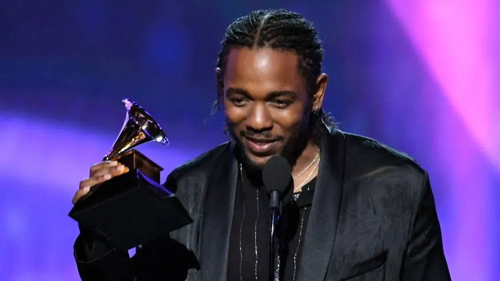 Kendrick Lamar accepts Best Rap Album for ‘DAMN.’ onstage during the 60th Annual GRAMMY Awards at Madison Square Garden on January 28, 2018 in New York City. (Source: Kevin Winter/Getty Images for NARAS)