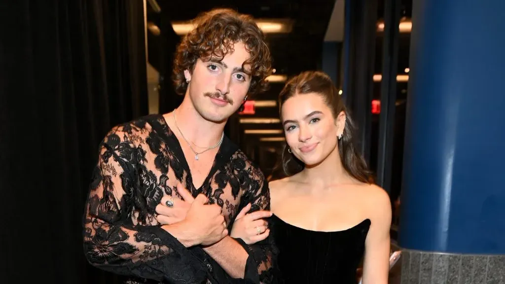 Benson Boone and Maggie Thurmon are seen backstage at the 2024 MTV Video Music Awards at UBS Arena on September 11, 2024 in Elmont, New York. (Source: Roy Rochlin/Getty Images for MTV)