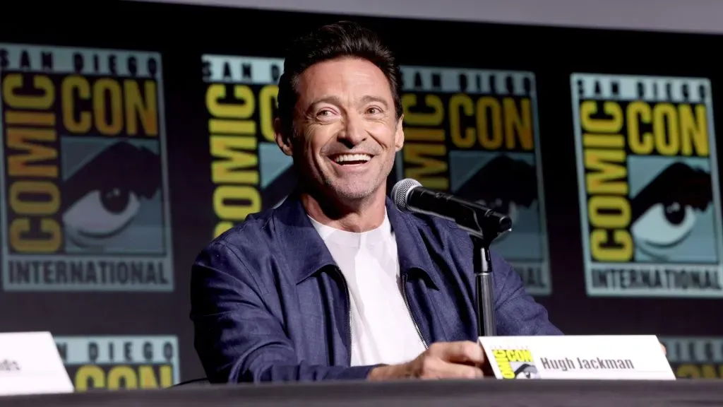 Hugh Jackman speaks onstage during Marvel Studios: The Ultimate Deadpool and Wolverine Celebration of Life in Hall H at SDCC in San Diego, California on July 25, 2024. (Photo by Jesse Grant/Getty Images for Disney)