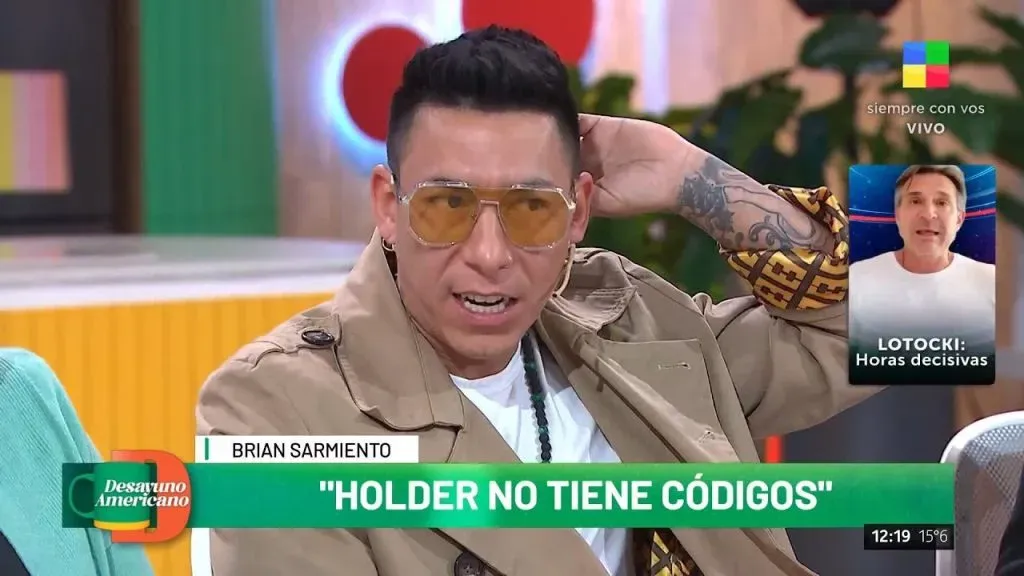 Brian Sarmiento, enojado con Tomás Holder.