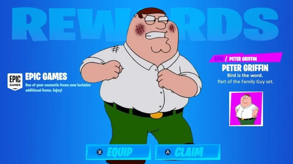 Peter Griffin de Family Guy llegaría a Fortnite Capítulo 5.