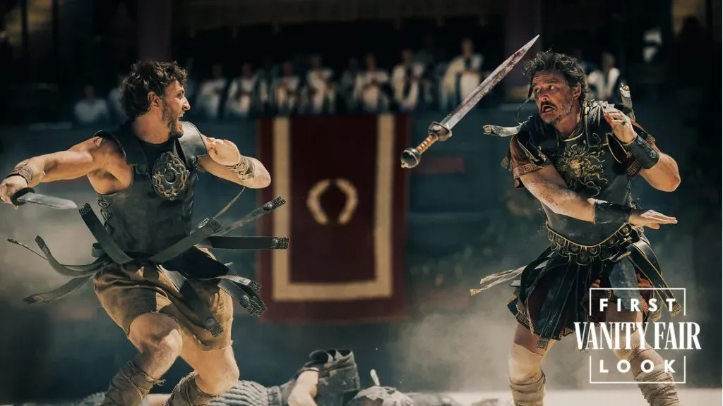 Paul Mescal y Pedro Pascal en la secuela Gladiador 2. (Source: Vanity Fair)