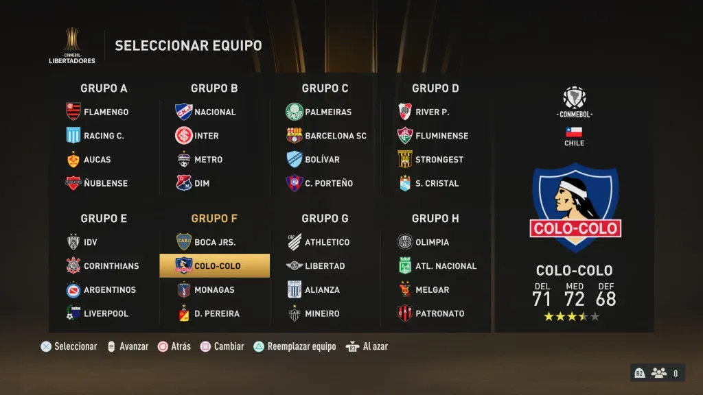 Actualización de Colo Colo en FIFA 23 de la Copa Libertadores. (Foto: Patricio Echague)