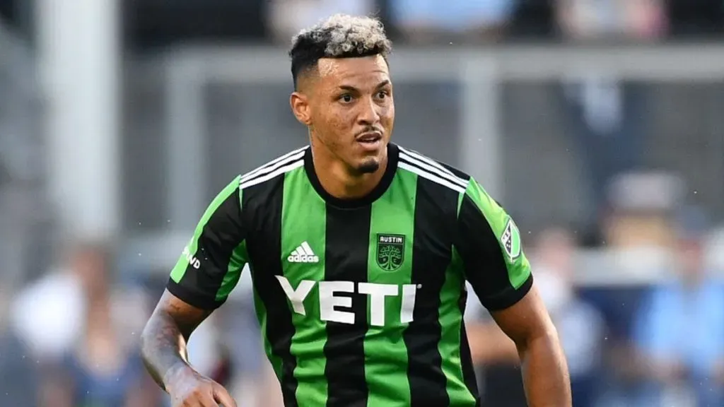 Julio Cascante #18 of Austin FC with the ball during a game between Austin FC and Sporting Kansas. Getty Images