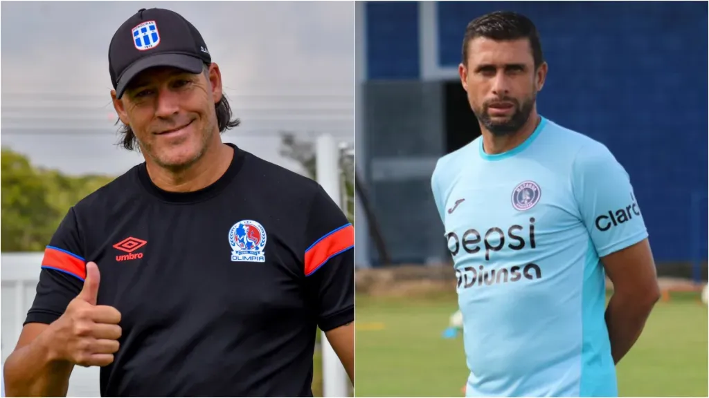 Gustavo Reggi y Júnior Izaguirre. (Foto: Prensa de Olimpia y Motagua)