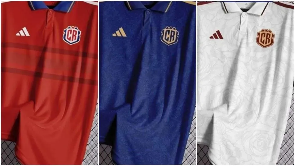 Las tres posibles camisetas de Costa Rica que se filtraron. (Foto: TD Más)