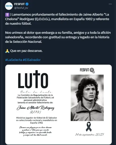La FESFUT en su cuenta oficial de X