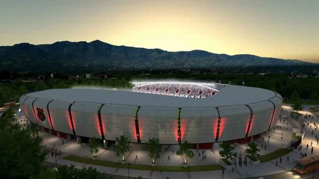 El plan que presentó Alajuelense en 2021 para su nuevo estadio.