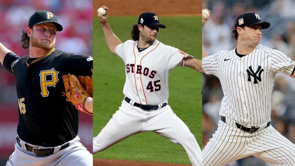 Gerrit Cole y sus equipos en Grandes Ligas (Getty Images)