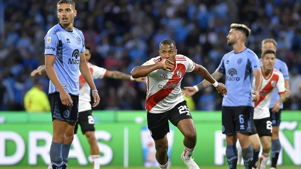 Rondón hizo el gol contra Belgrano y fue el último nueve natural que convirtió en River. (Foto: Getty).
