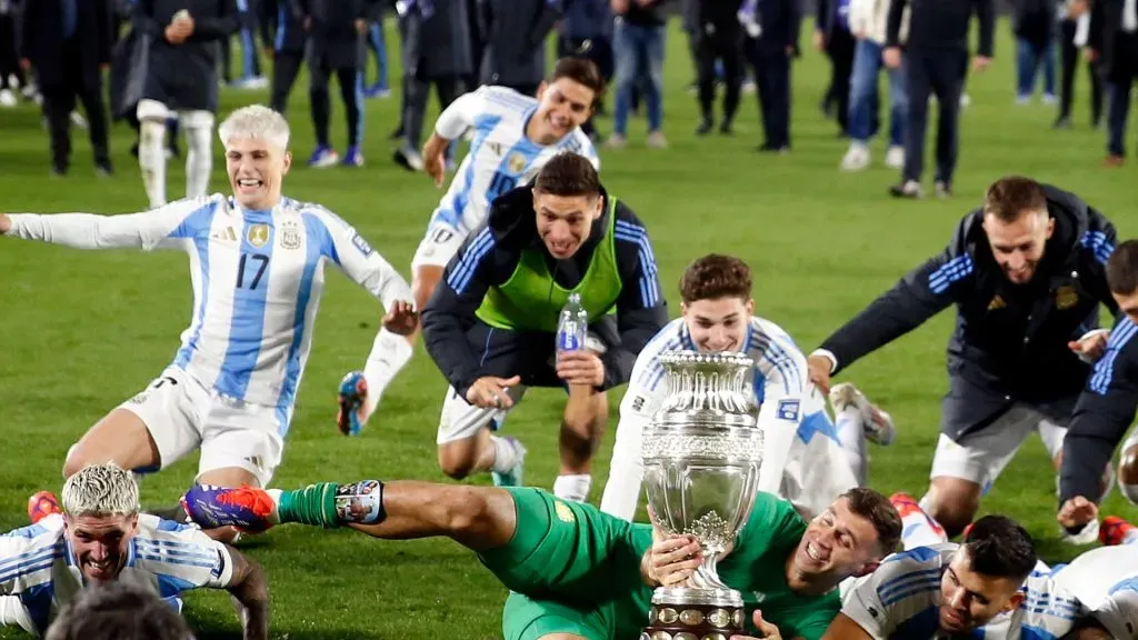 Argentina celebró la obtención de la Copa América en el Monumental. (Getty)