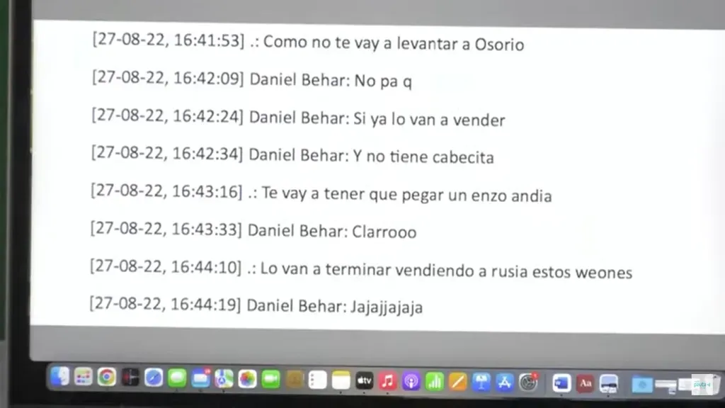 El WhatsApp revelado por FAT sobre Darío Osorio.