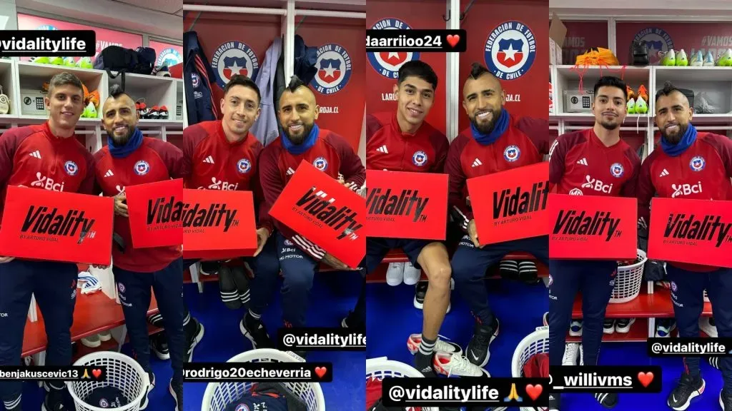 Kuscevic, Echeverría, Osorio y Alarcón se fueron con su Vidality de regalo. | Instagram Arturo Vidal