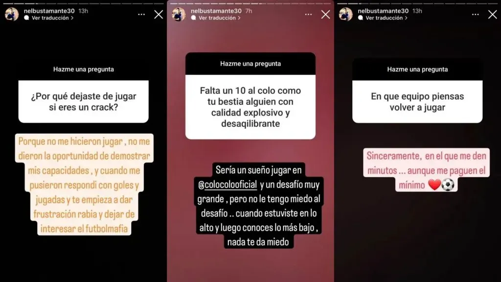 Nelson Bustamante prometió no defraudar a sus seguidores en caso de volver al profesionalismo. | Foto: Instagram @nelbustamante30