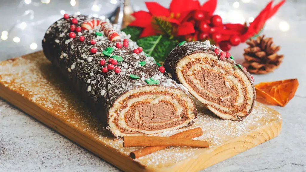Ide de postres navideños: Tronco de Navidad