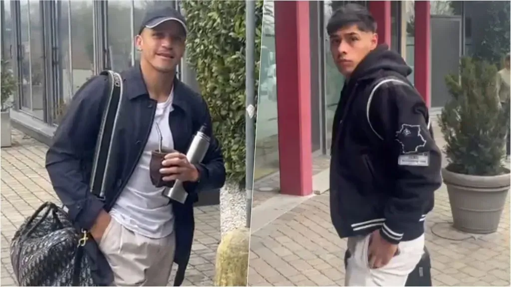Alexis Sánchez y Darío Osorio ya están con la Roja en Italia. Foto: Eugenio Salinas, enviado especial de RedGol en Europa.