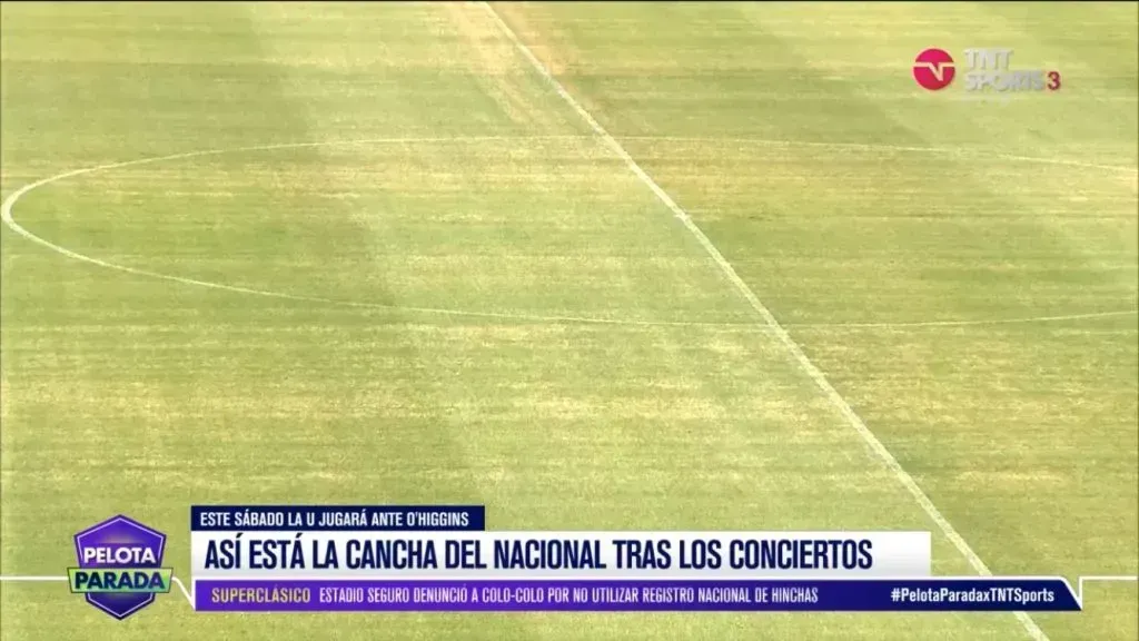 Así estaba la cancha tras los recitales de Luis Miguel. Foto: TNT Sports.