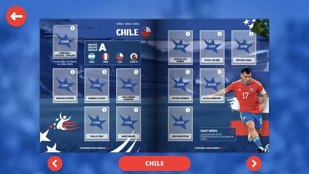 @Panini | Así luce Chile en la app.