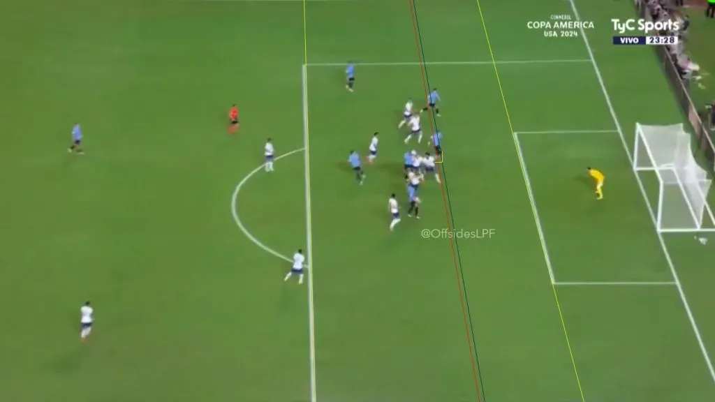 El gol validado a Uruguay.