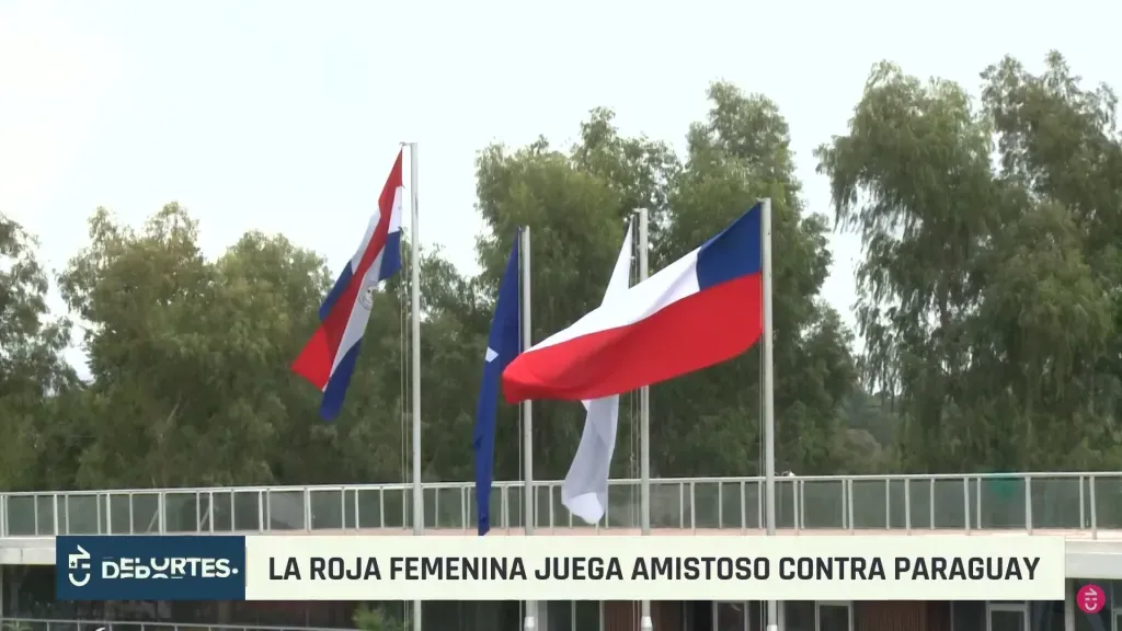 Así estaba la bandera chilena en uno de sus costados en el amistoso de la Roja contra la Albirroja en Paraguay.