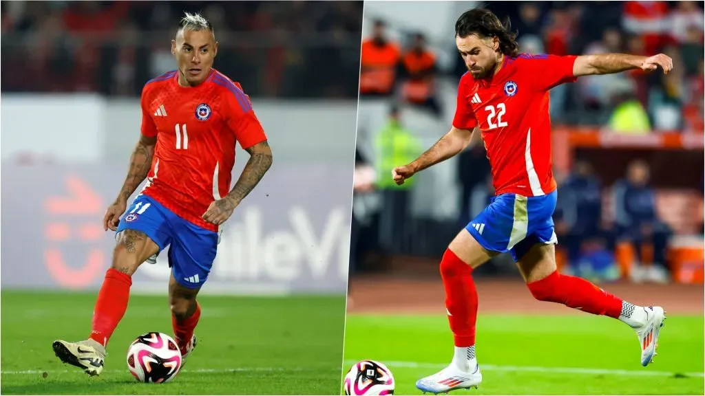 Eduardo Vargas y Ben Brereton lideran el ataque en la formación de Chile contra Bolivia. Foto: Photosport.