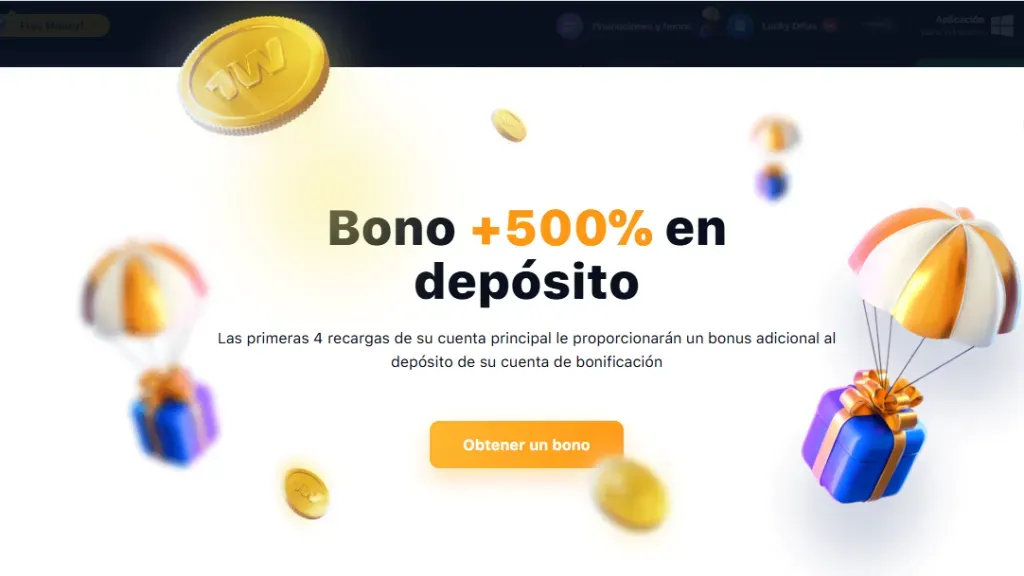Captura realizada desde la web oficial de 1win el 23/03/2025