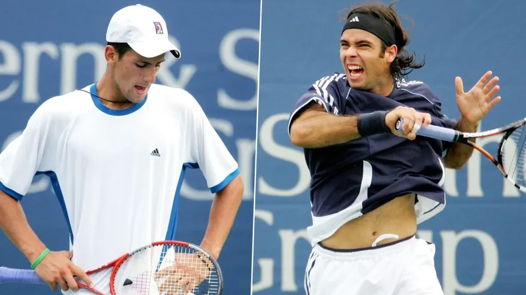 Novak Djokovic y Fernando González en el Masters de Cincinnati (Getty Images).