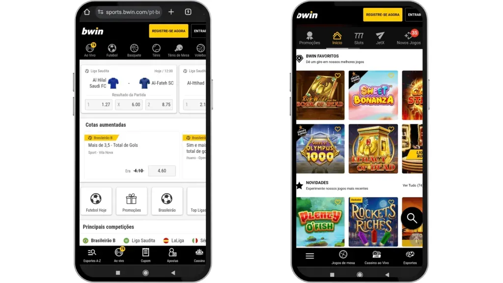 O site móvel da bwin oferece uma experiência mobile otimizada e responsiva.