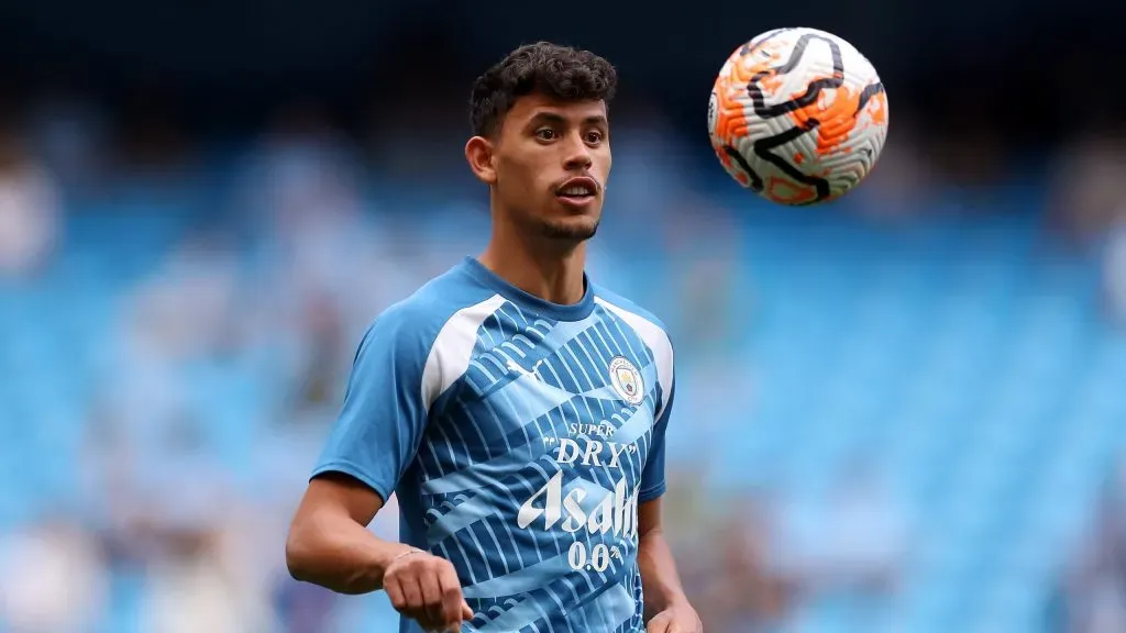 Matheus Nunes, meio-campista do Manchester City. (Photo by Lewis Storey/Getty Images)