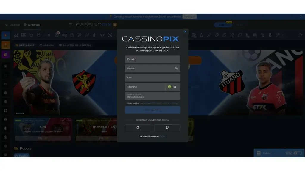 cassino-pix-cadastro