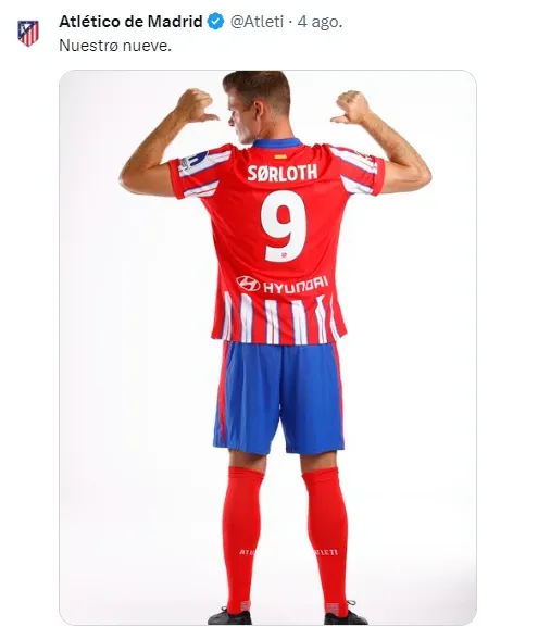 La presentación de Alexander Sorloth como nuevo refuerzo del Atlético de Madrid.