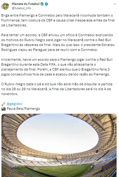 Flamengo quer atrapalhar o Fluminense na Libertadores e Comebol