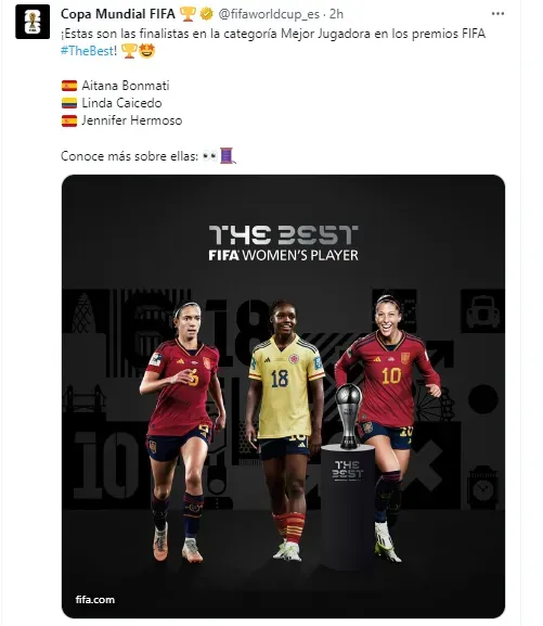 Publicación de la FIFA en Twitter