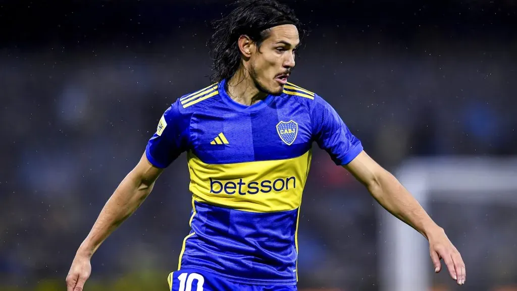 Edinson Cavani con la camiseta de Boca Juniors