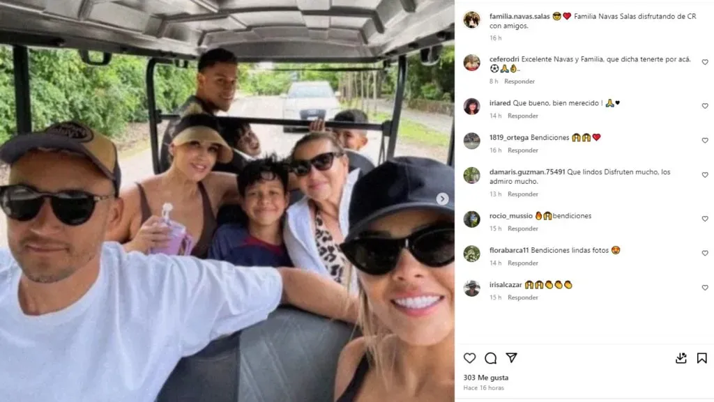 La cuenta de Instagram que sigue la vida de Navas y su familia. (Instagram)
