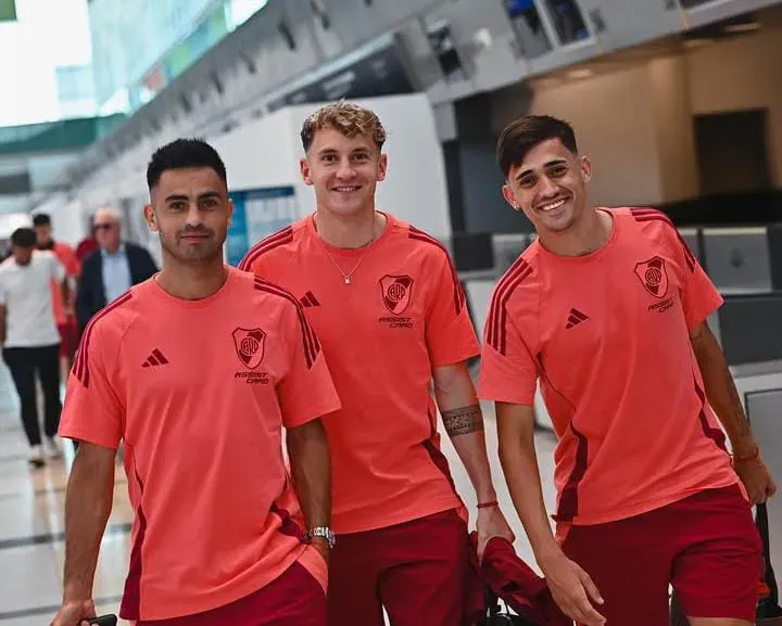 Los jugadores de River en Ezeiza