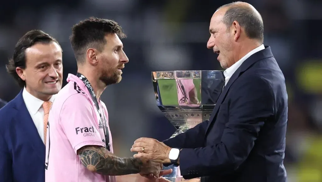Messi y su título de campeón de la Leagues Cup (Getty Images).