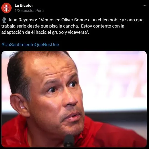 Juan Reynoso en conferencia de prensa previo al partido con Chile. (Foto: FPF).