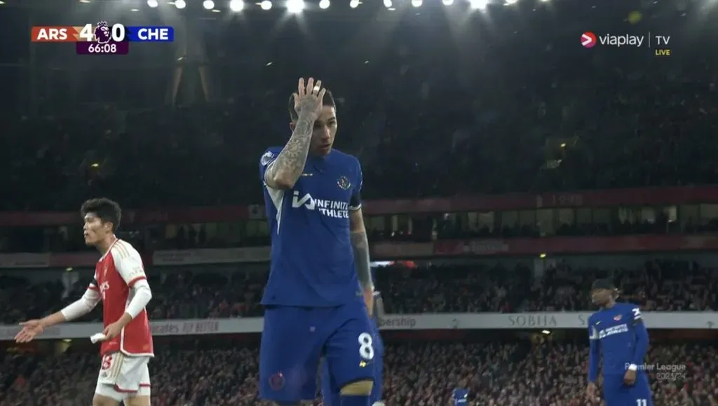 Enzo Fernández no tuvo un buen partido y Pochettino lo sacó después del cuarto gol del Arsenal.