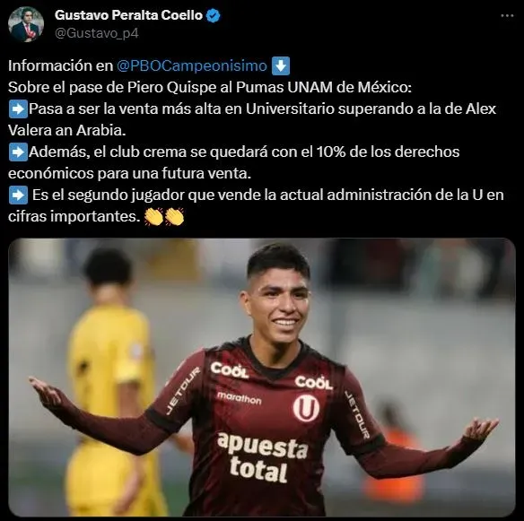 Todo el presente informativo de Piero Quispe. (Foto: Twitter).