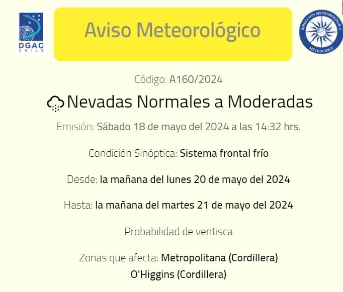 Foto: Dir. Meteorológica de Chile.