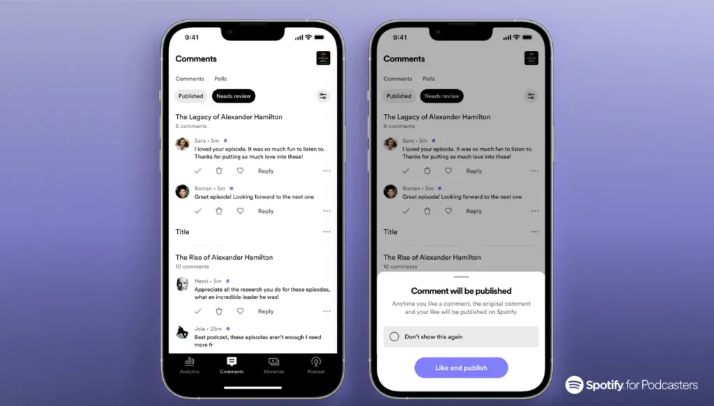 Comentarios en Spotify Podcast