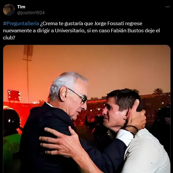 Hinchas preguntan si están de acuerdo con la vuelta de Jorge Fossati (Foto: X).